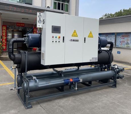 JLSW-200D Disesuaikan Air Dingin Sekrup Kompresor Chiller PLC Control 100kW
